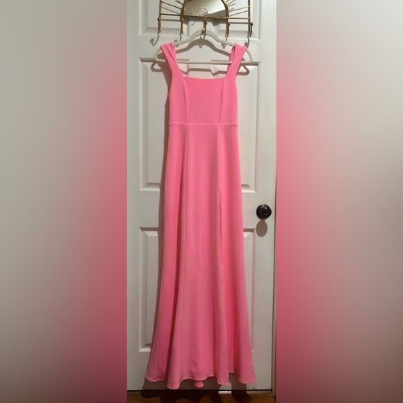 Show Me Your Mumu Paris Gown Pink Maxi Dress Slit Formal Size S - Picture 5 of 11
